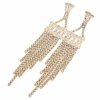 EARRINGS GOLD LONG ZIRCONIA WEDDING WEDDING